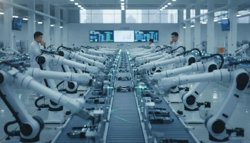 découvrez comment l'automatisation en chine établit un record de production tout en réduisant le rôle des ouvriers dans l'industrie manufacturière.